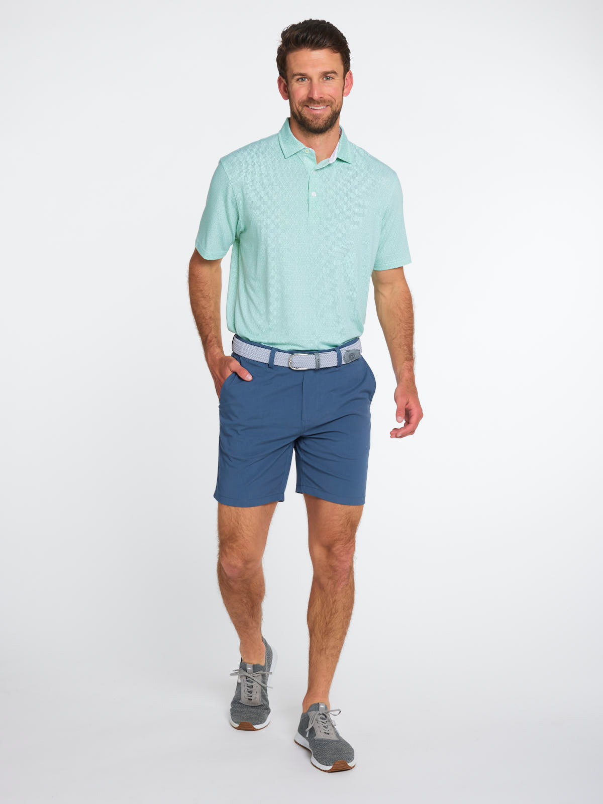 Cloud Golf Polo - Texture Print - tasc Performance (BermudaFairway)