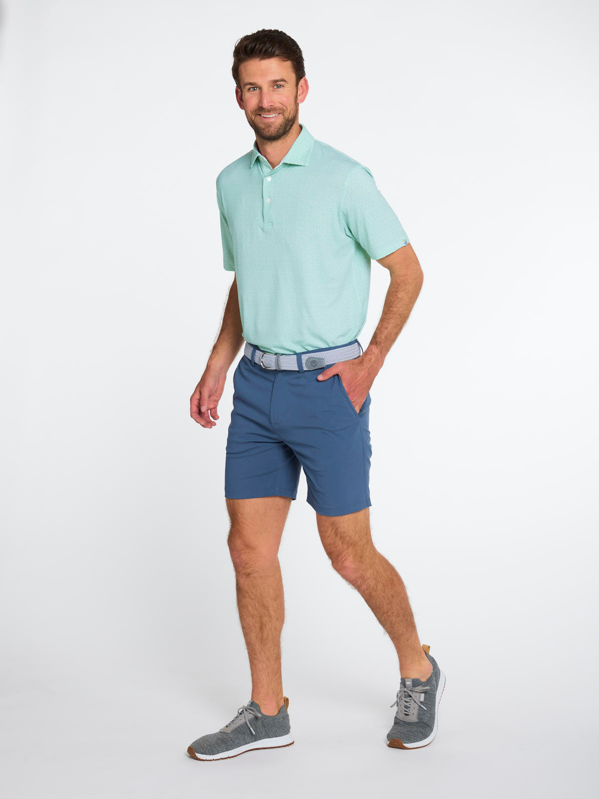 Cloud Golf Polo - Texture Print - tasc Performance (BermudaFairway)