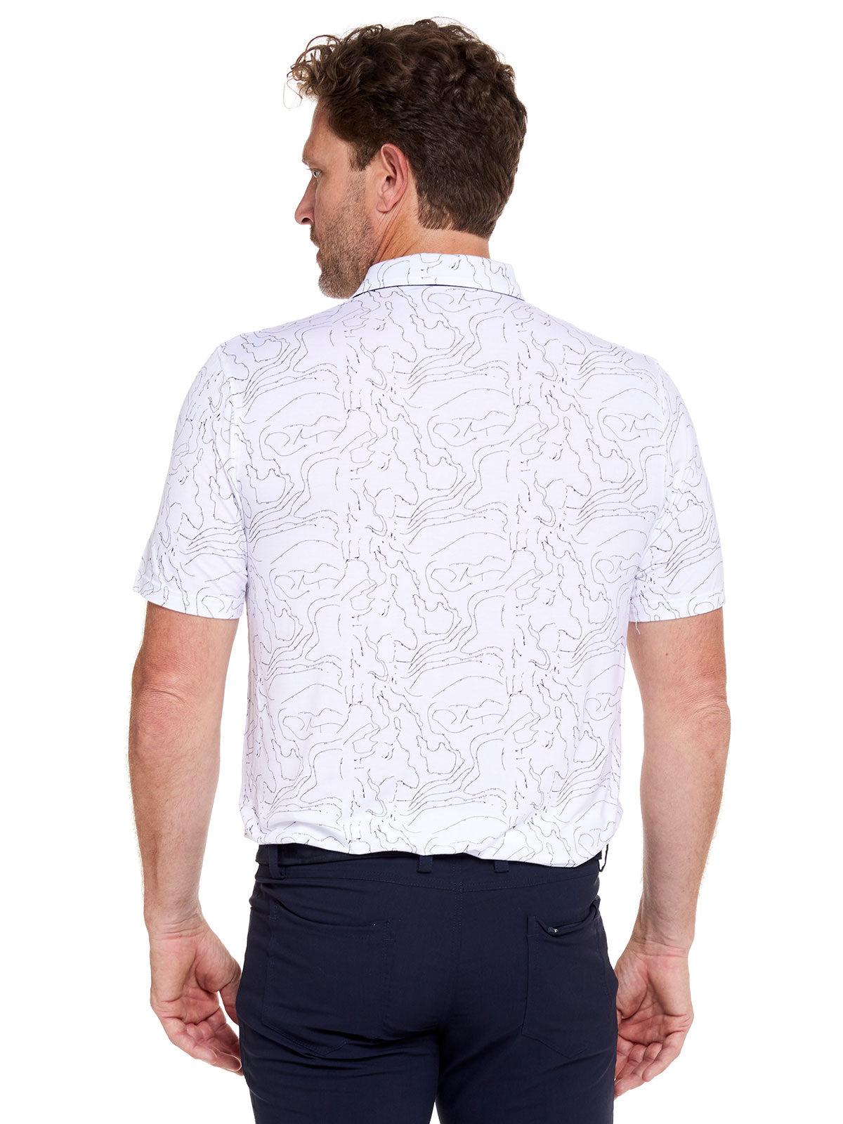 Cloud Lightweight Polo - Topography Print tasc performance (WhiteTopography)