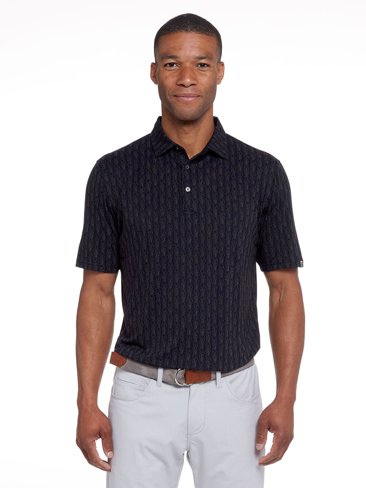 Cloud Lightweight Polo - Brushstrokes Print tasc performance (BlackBrushstrokes)