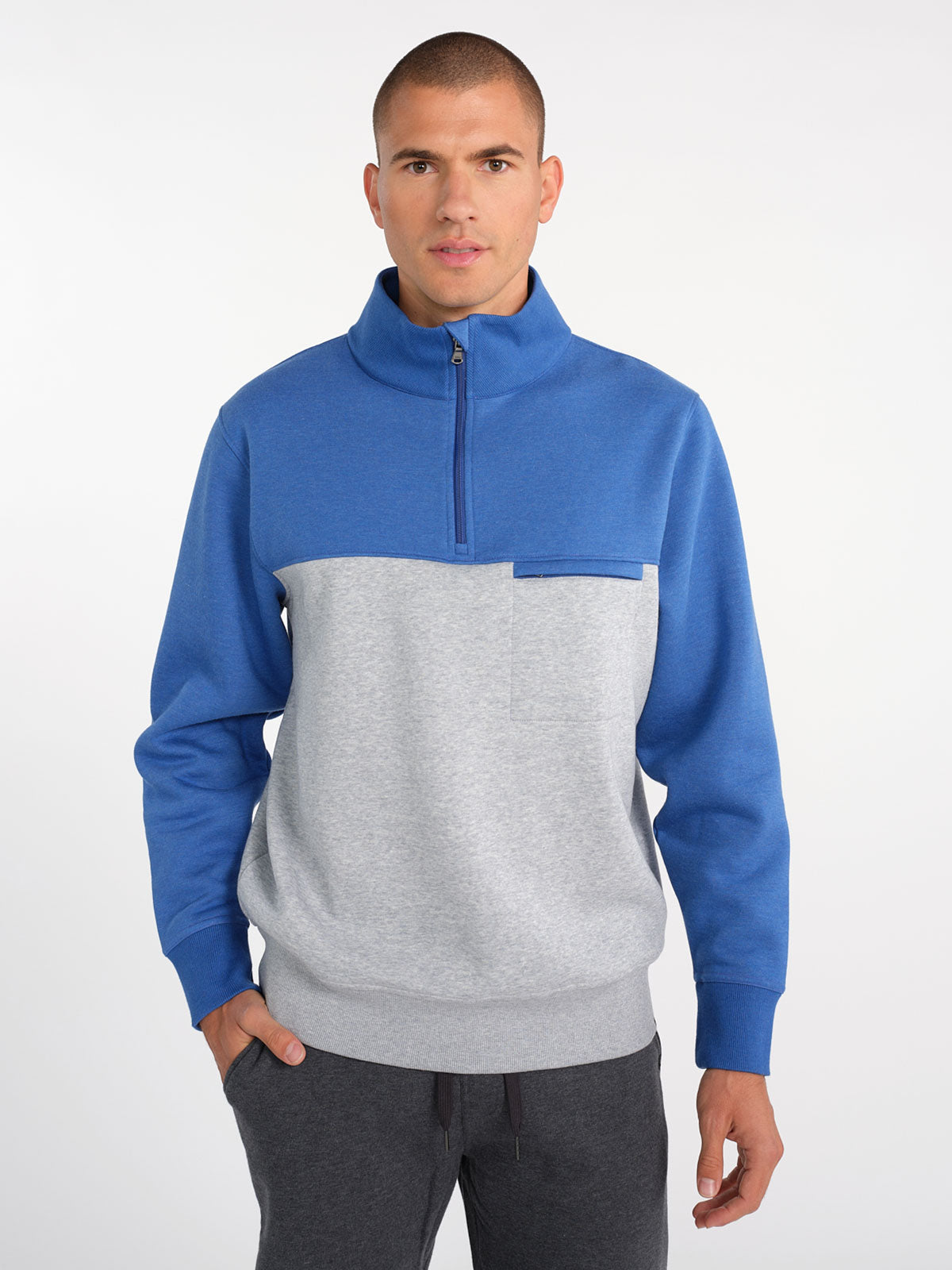 Legendary Fleece Quarter Zip tasc performance (ImperialBlueHeather/PerfectGrayHeather)