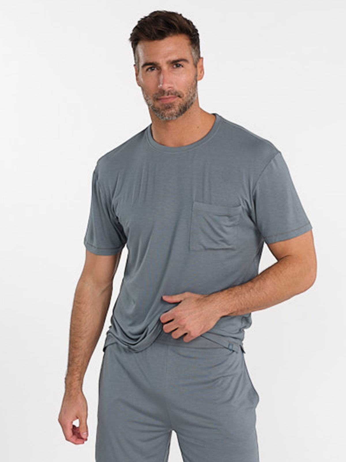 Bamboo Silk Short Sleeve Sleep Shirt tasc performance (Storm)