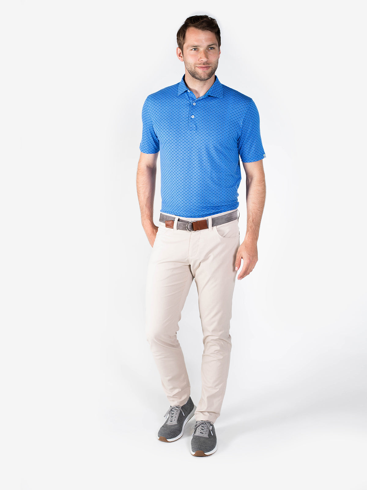 Cloud Golf Polo Albatross Print - tasc Performance (HighlandsBlueAlbatross)