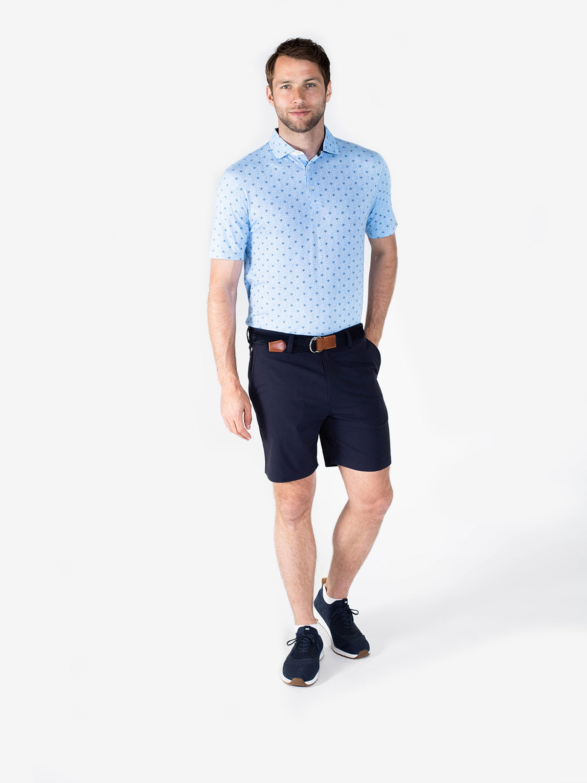 Cloud Golf Polo - Cypress Print - tasc Performance (ClearBlueCypressLeaves)