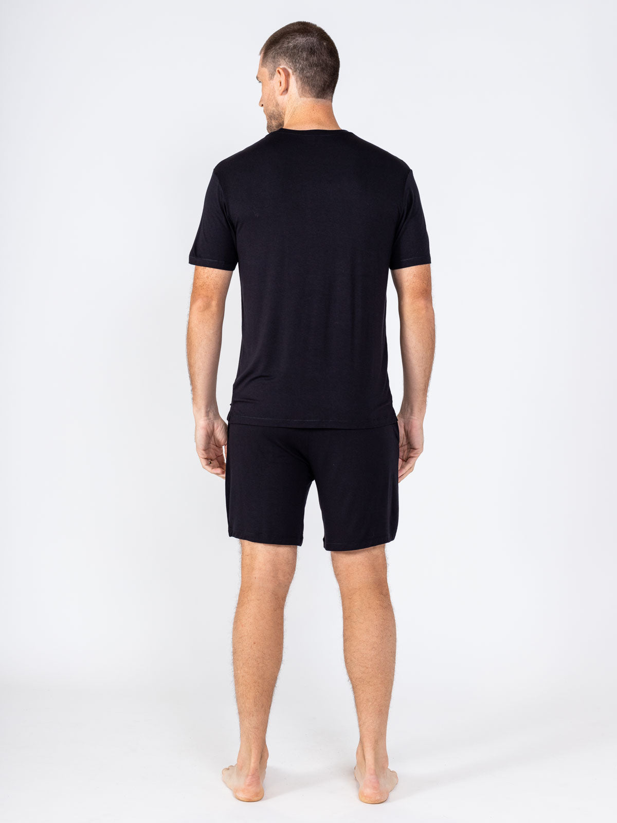 Bamboo Silk Short Sleeve Sleep Shirt tasc performance (Black)