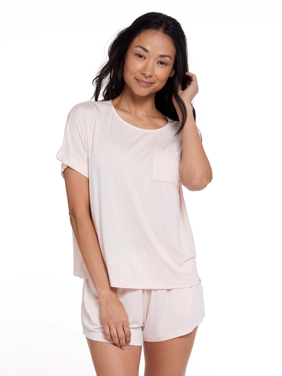 tasc Bamboo Silk Short Sleeve Sleep Shirt (DreamPink)