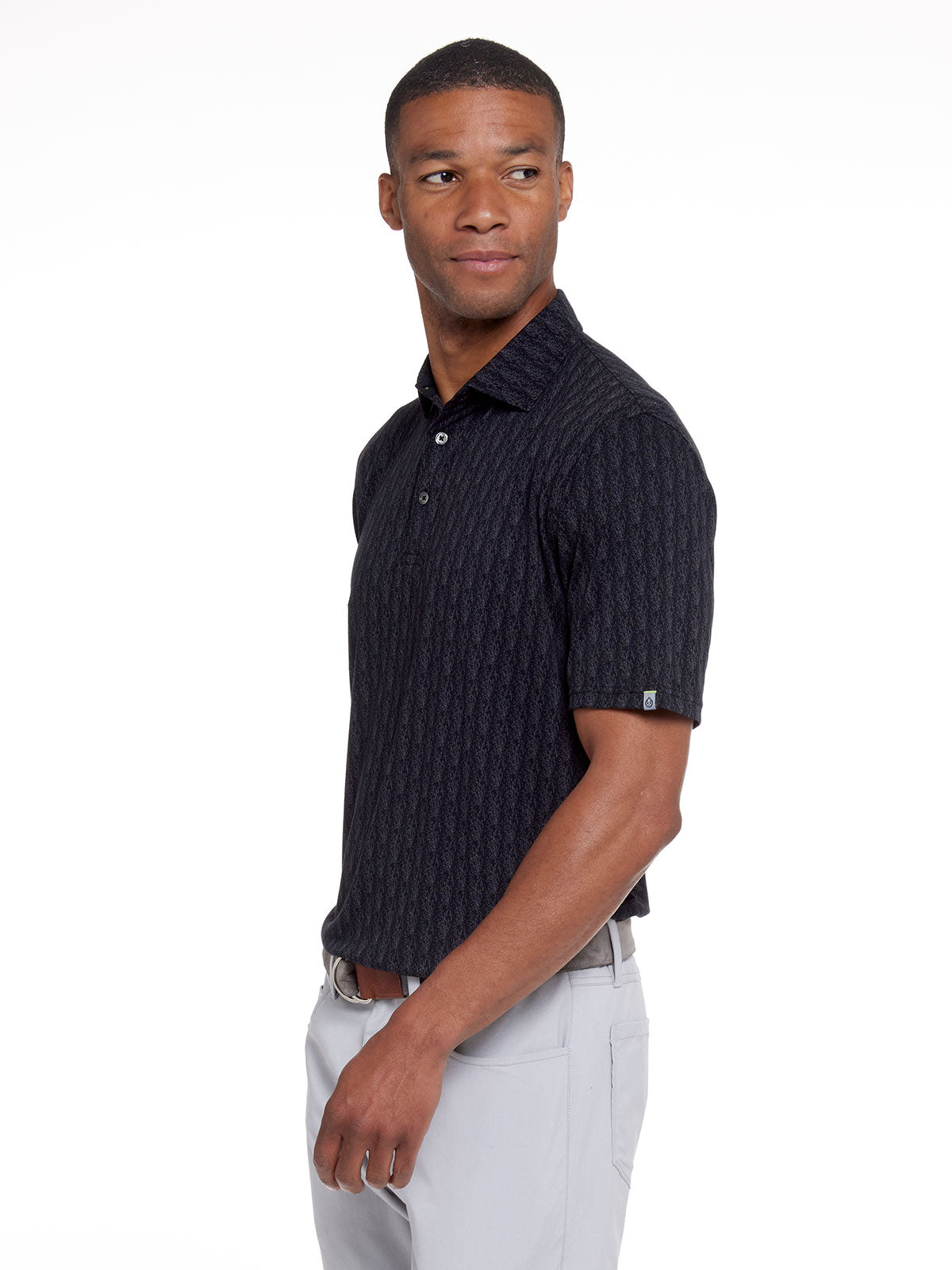 Cloud Lightweight Polo - Brushstrokes Print tasc performance (BlackBrushstrokes)