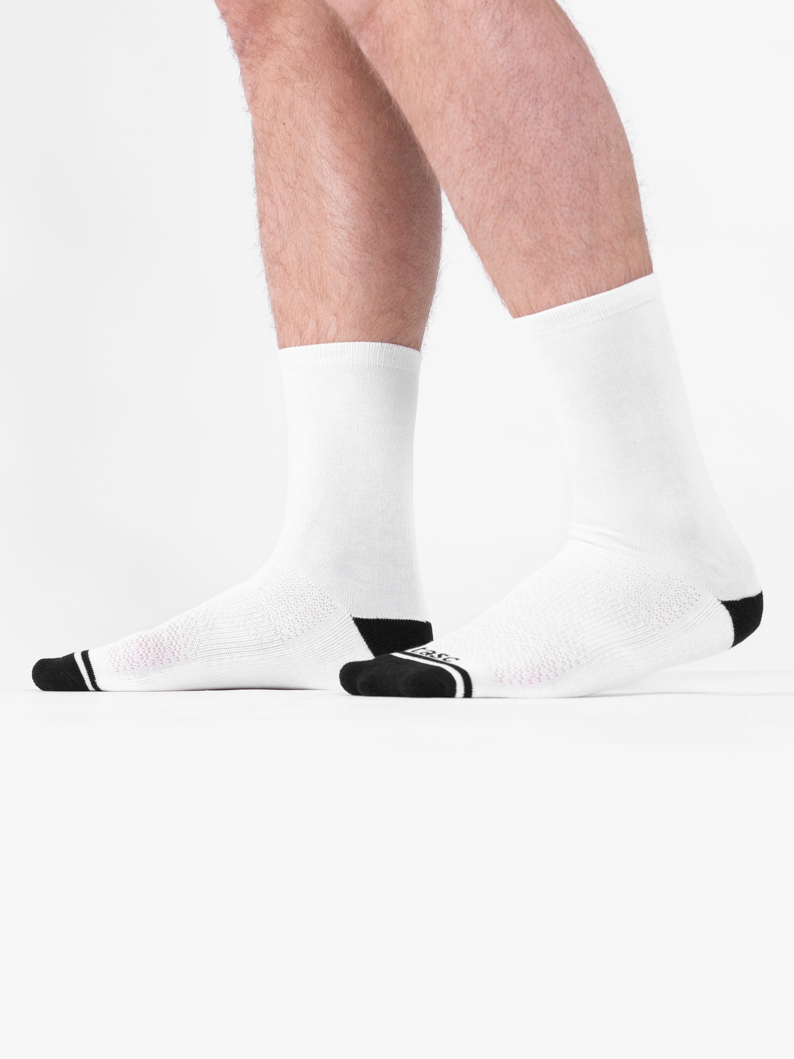 Bambare Bamboo Crew Sock 2-Pack (White)