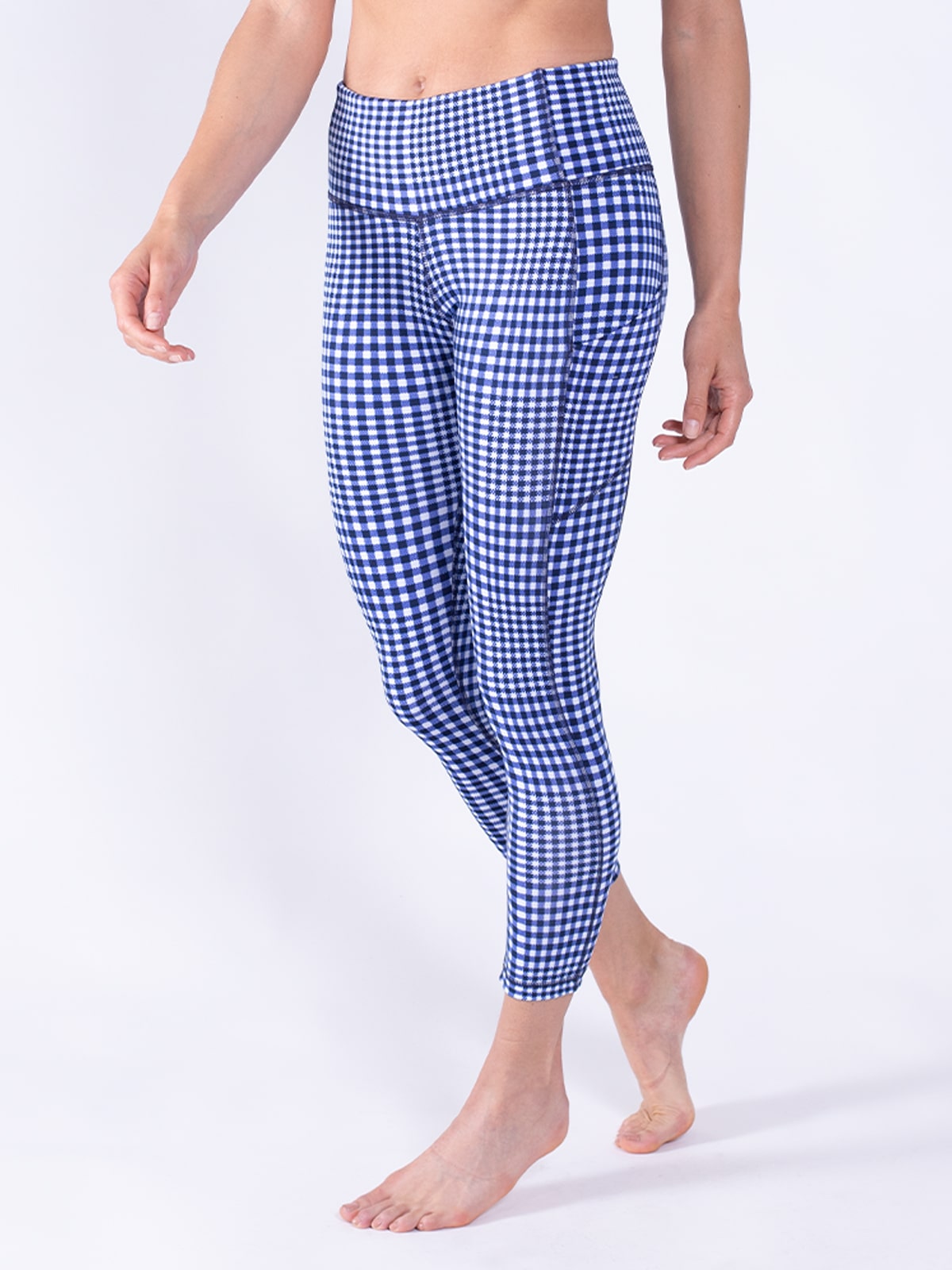 Women's Recess 7/8 Pocket Tight (White/HighlandsBluePlaid)